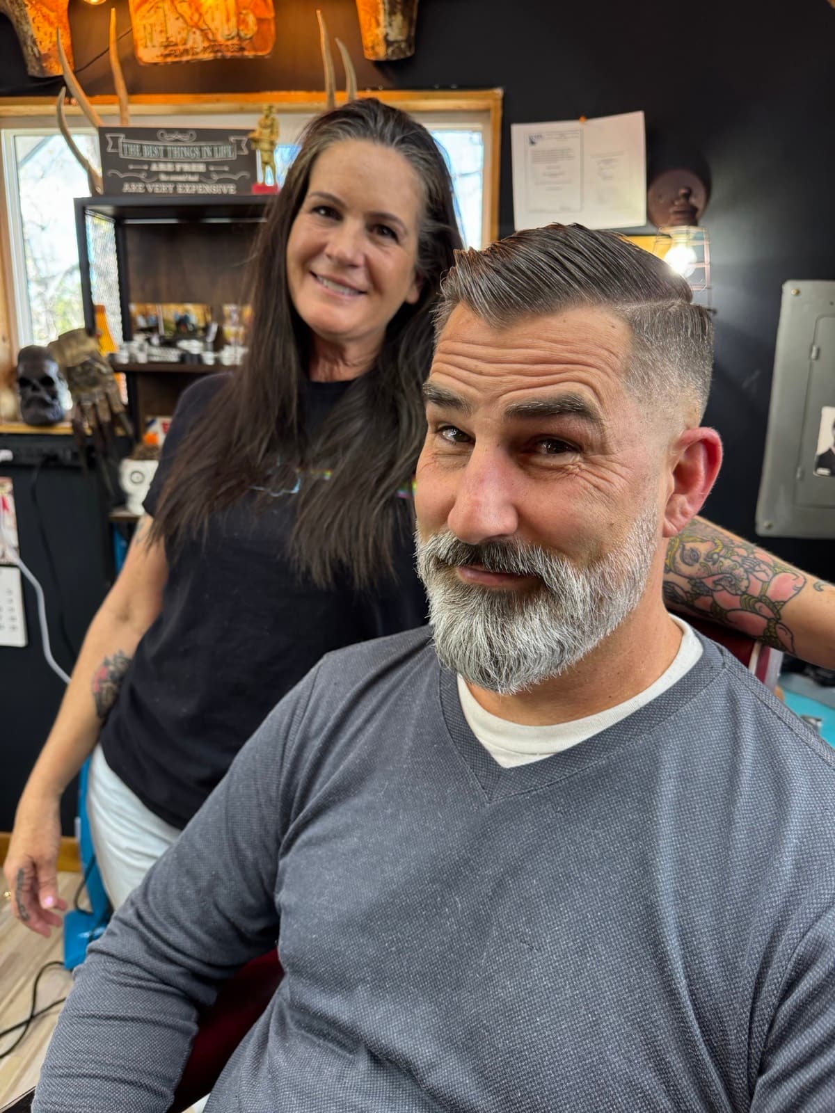 A finished beard and haircut at The Beardsmith