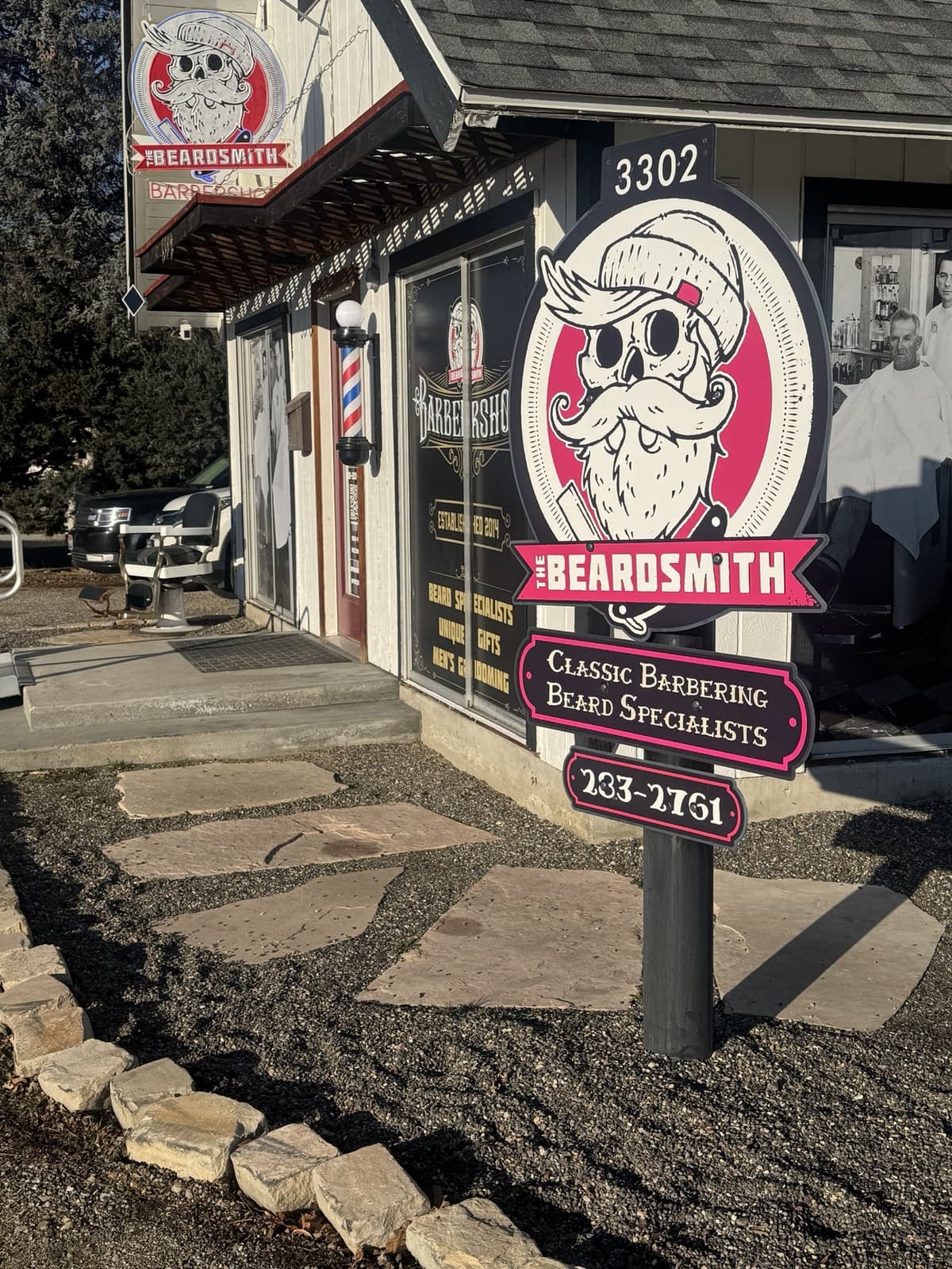 The Beardsmith exterior sign on West Overland Road
